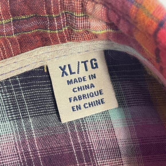 Tommy Bahama Double Faced Button Shirt Mens XL Red Blue Plaid Cotton Western - Picture 5 of 8